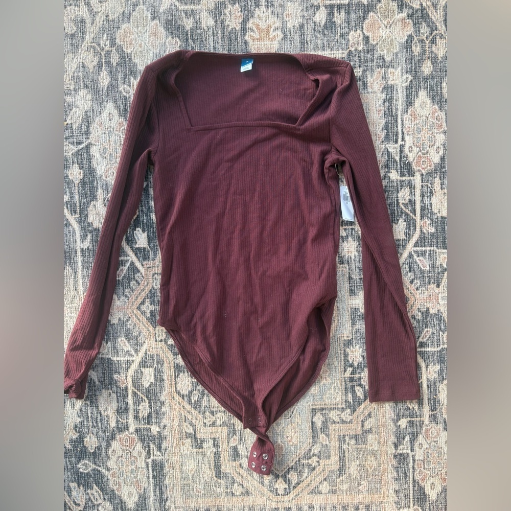 Old Navy Burgundy Long Sleeve Bodysuit